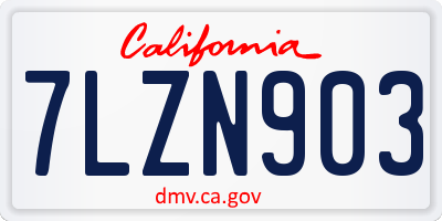 CA license plate 7LZN903