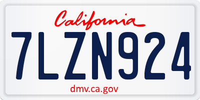 CA license plate 7LZN924