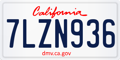 CA license plate 7LZN936