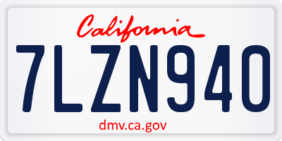 CA license plate 7LZN940