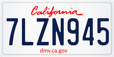 CA license plate 7LZN945