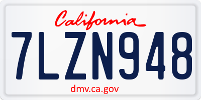 CA license plate 7LZN948
