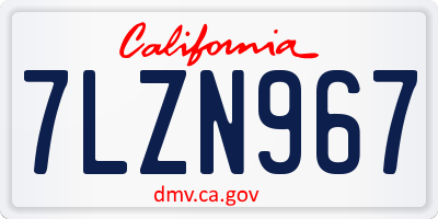 CA license plate 7LZN967