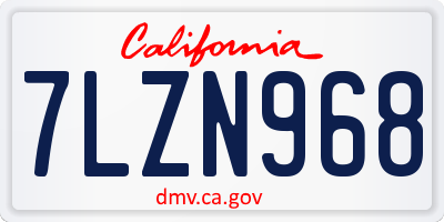 CA license plate 7LZN968