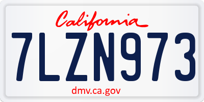 CA license plate 7LZN973