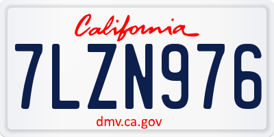 CA license plate 7LZN976