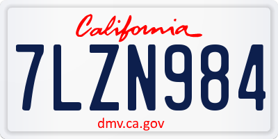 CA license plate 7LZN984