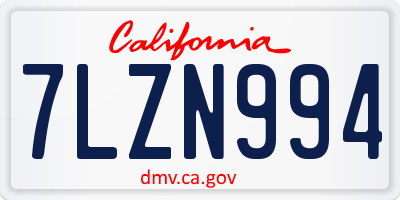 CA license plate 7LZN994