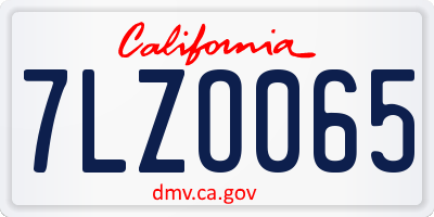 CA license plate 7LZO065