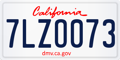 CA license plate 7LZO073