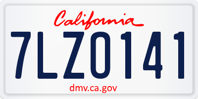CA license plate 7LZO141