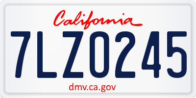 CA license plate 7LZO245