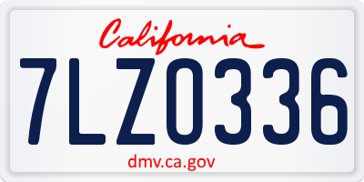 CA license plate 7LZO336