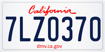 CA license plate 7LZO370