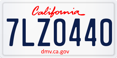 CA license plate 7LZO440