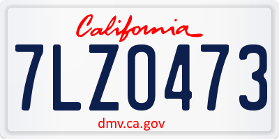 CA license plate 7LZO473