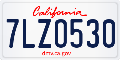 CA license plate 7LZO530