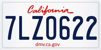 CA license plate 7LZO622