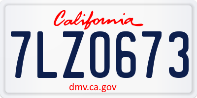 CA license plate 7LZO673