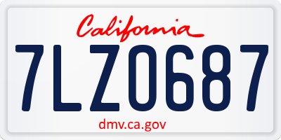 CA license plate 7LZO687