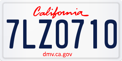 CA license plate 7LZO710