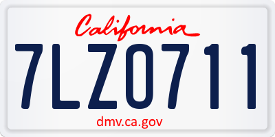 CA license plate 7LZO711