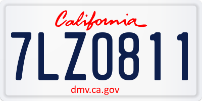 CA license plate 7LZO811