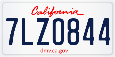 CA license plate 7LZO844
