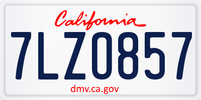CA license plate 7LZO857