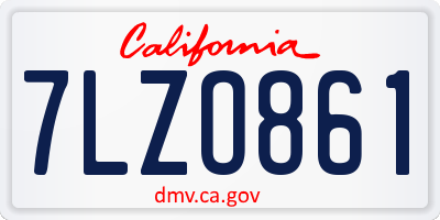 CA license plate 7LZO861