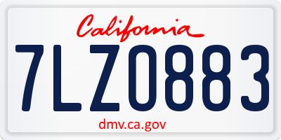 CA license plate 7LZO883