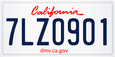 CA license plate 7LZO901