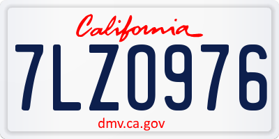 CA license plate 7LZO976
