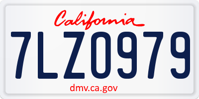 CA license plate 7LZO979