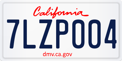 CA license plate 7LZP004