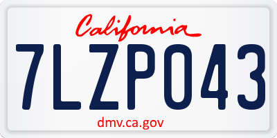 CA license plate 7LZP043
