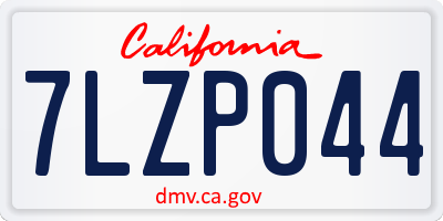 CA license plate 7LZP044
