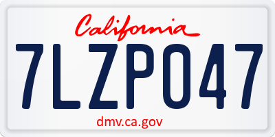CA license plate 7LZP047