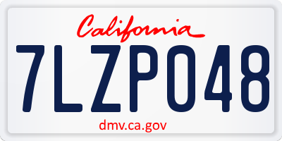 CA license plate 7LZP048