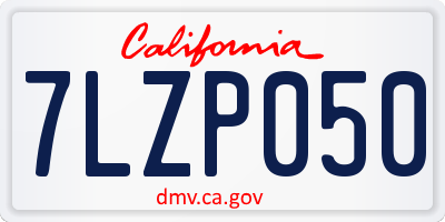 CA license plate 7LZP050