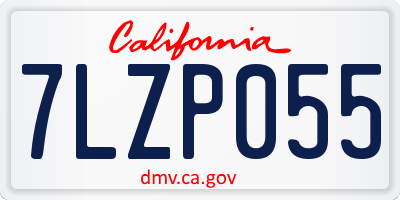 CA license plate 7LZP055