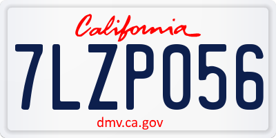 CA license plate 7LZP056