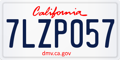 CA license plate 7LZP057