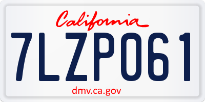 CA license plate 7LZP061
