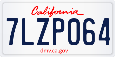 CA license plate 7LZP064