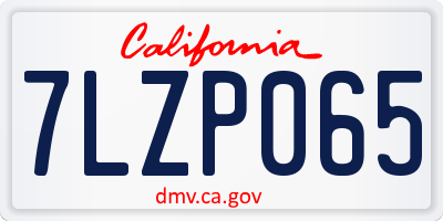CA license plate 7LZP065