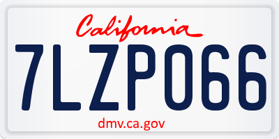 CA license plate 7LZP066