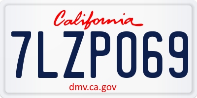 CA license plate 7LZP069