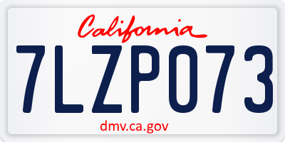 CA license plate 7LZP073