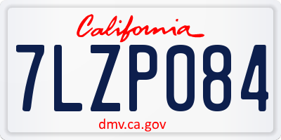 CA license plate 7LZP084